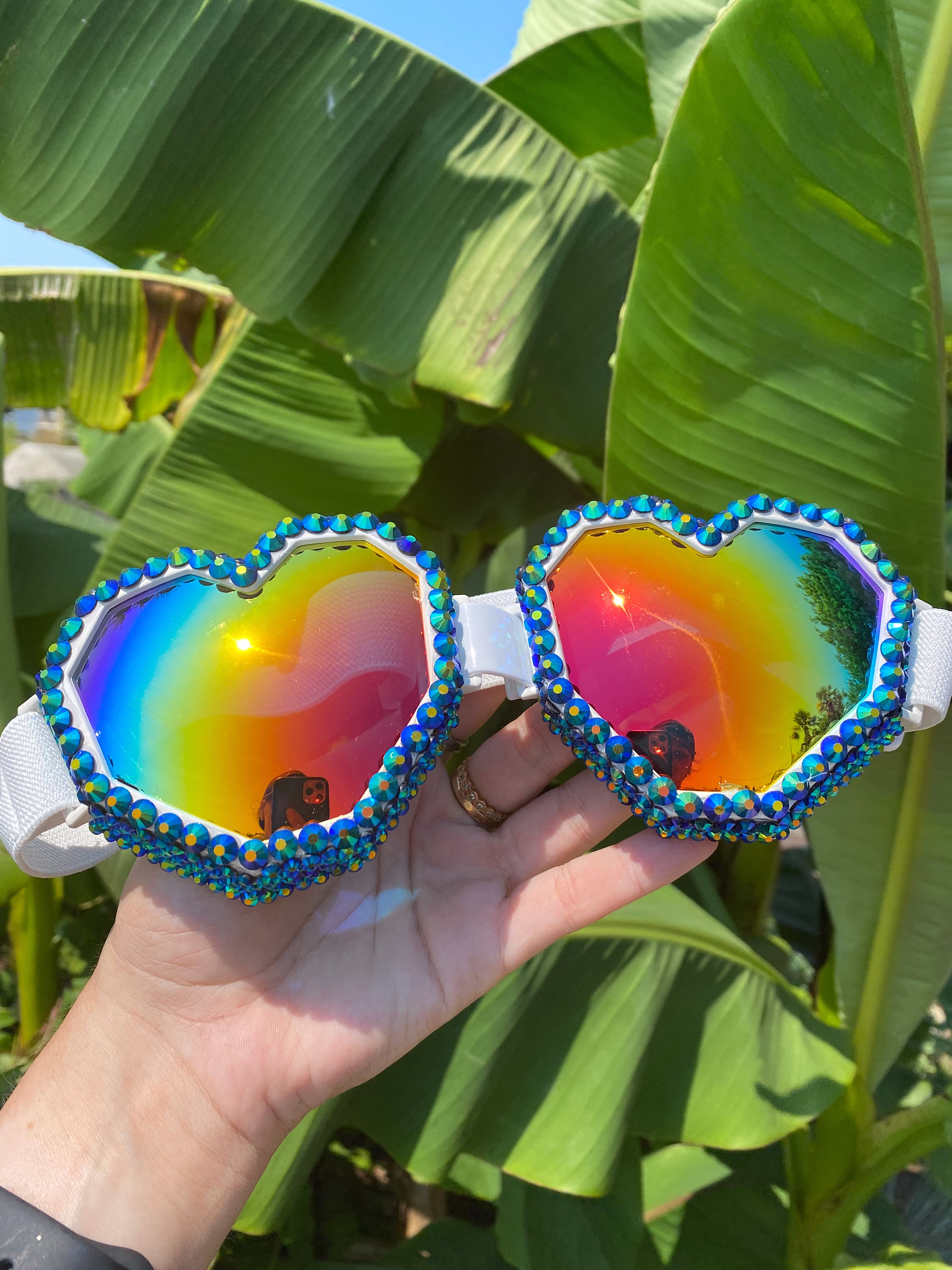 Teal Heart Shaped Goggles Goggles - Sunglasses -Accessories -Sunnies -Eyewear-Burning Man