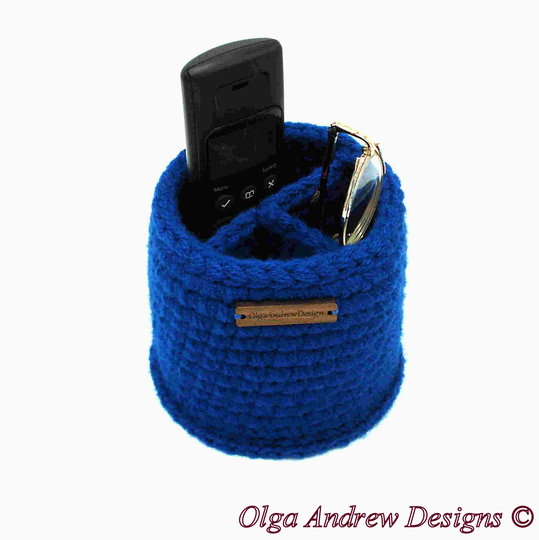 Large Round Half-Cross Divided Glasses/Phone Holder Stand, Cell Phone Glasses Holder, Nightstand Organizer, Olgaandrewdesigns