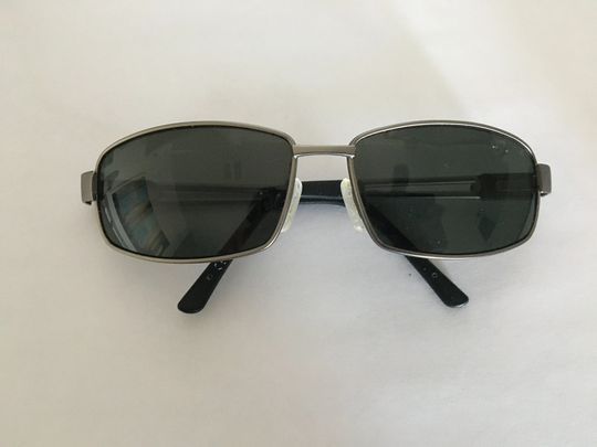 Vintage Sunglasses Authentic Bollé Metal Rounded Rectangular Unisex Grey & Black Frame Italy Retro Sun Glasses
