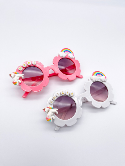 Custom Name Sunglasses Unicorn Christmas Gift Sunnies Baby Shades Girls Party Favors Kids Stocking Stuffer Rainbow Personalized Fillers