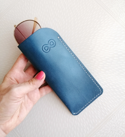 Leather Glasses Case, Eyewear Cover, Sunglass Unisex Gift, Sleeve, Infinity Boyfriend Girlfriend Gift
