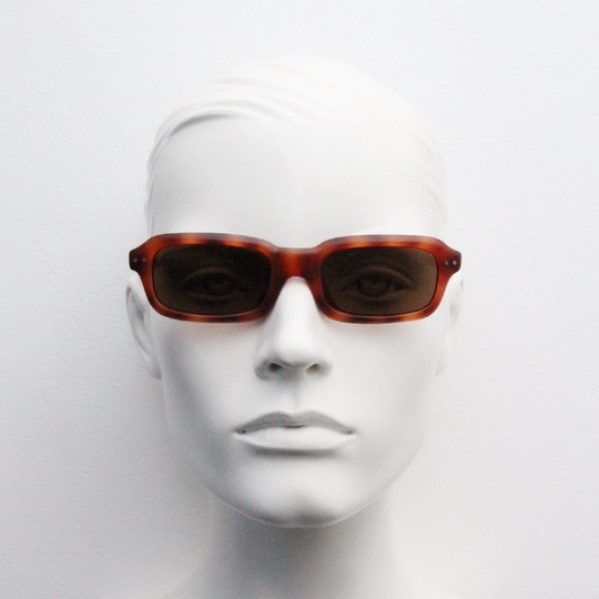 90S Vintage Mottled Tiger Sunglasses. Brown & Amber Matt Rectangular Frame With Brown Lenses. Bnwt. Mens Unused Nos