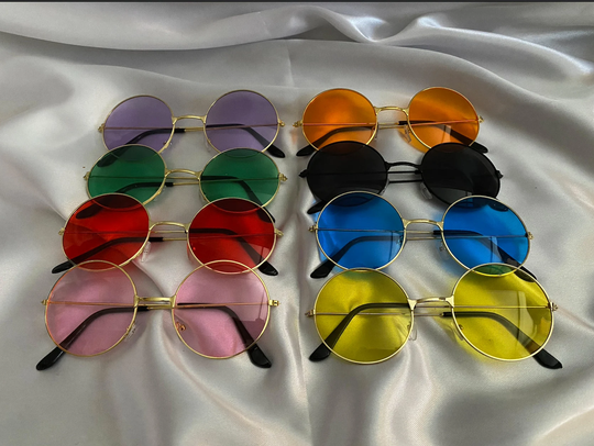 Retro Circular Lenon Sunglasses Classic Vintage Y2K Oversized Round Style - Perfect For Parties, Raves, Cosplay