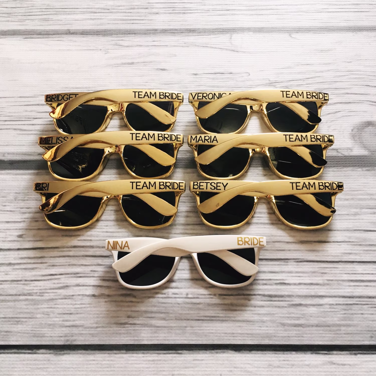 Personalized Custom Sunglasses - Gold Various Colors