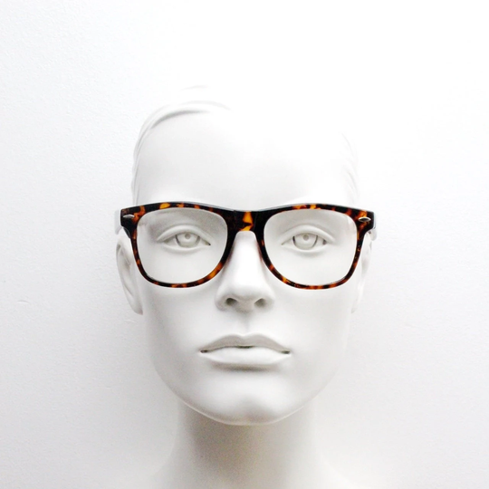 90S Vintage Wayfarer Style Glasses. All Time Classic Tortoise Optical Frames. 40S, 50S Prescription Eyeglasses With Clear Lenses. Rx