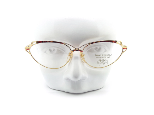 Vintage Roman Rothschild Of Switzerland R1049 08 1980S Eyeglasses // Designer Cat Eye Glasses Frames