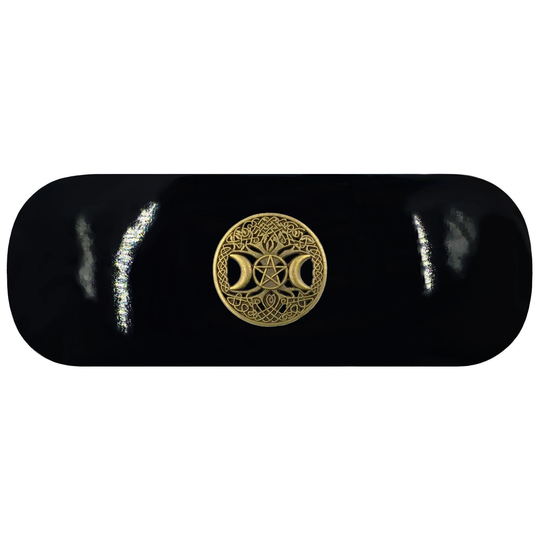 Bronze Tree Of Life Hard Glasses Case. Triple Moon Goddess Spectacle Witchcraft Reading Eyeglasses Gothic Pagan Birthday Gift