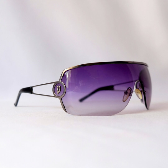 Police Authentic Vintage Degreded Purple Oversized Wrap Aviator Sunglasses For Both Women & Men 8417S/Lunettes
