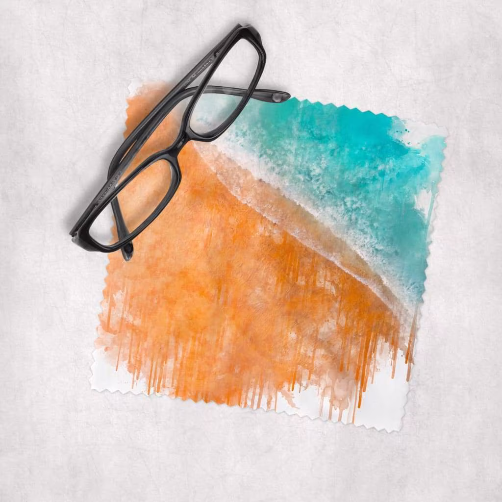At The Beach - Microfiber Lens Cleaning Cloth For Eyeglasses, Cameras, Smartphones & All Screens