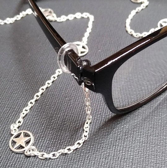 star Eyeglass Chain ~ Superhero Reading Glasses Lanyard Spectacle Holder Silver Charm Retainer Cwtchusstore