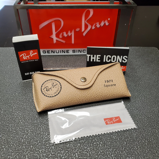 Vintage Leather Ray Ban 1972 Edition Authentic Classic Eyeglasses Sunglasses Case+Authenticity Booklet+ Microfiber Cloth Unique Gift