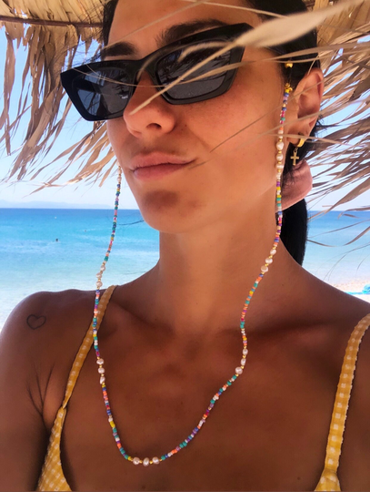 Colorful Beaded Eyeglasses Chain, Summer Sunglasses Pearls Eyeglass Holder, Glasses Laces For Sunglasses, Holder