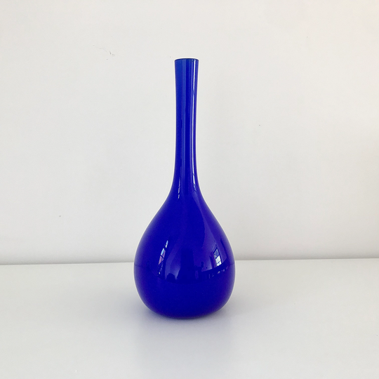 Gullaskruf Blomglas Swedish Blue Glass Bud Vase 1960S 1970S Cased Vintage Retro Scandinavian