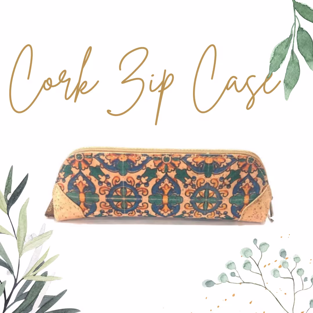 Reading Glasses Case, Cork Pencil Makeup Pouch, Vegan Pen Zip Pouch Small, Birthday Gift For Her