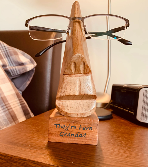 Personalised Wooden Glasses Stand, Eyeglass Holder Spectacle Stand, Specs Glasses Display Stand