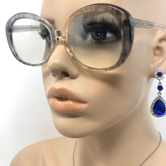 Vintage Kay Ladies Eyeglasses Glasses Frame Grey Square Thick Used Eyeglass Frames Retro