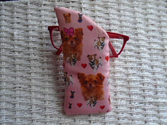 Chihuahua Dogs Glasses Case Padded Lined Soft Unique Gift Idea