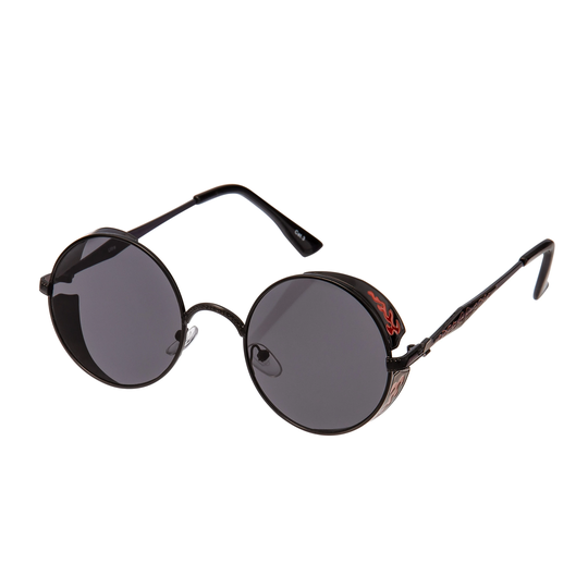 Black With Red Engraving Steampunk Sunglasses Goggles Retro Men Womens Gothic Style Circle Uv400 Glasses Eyewear