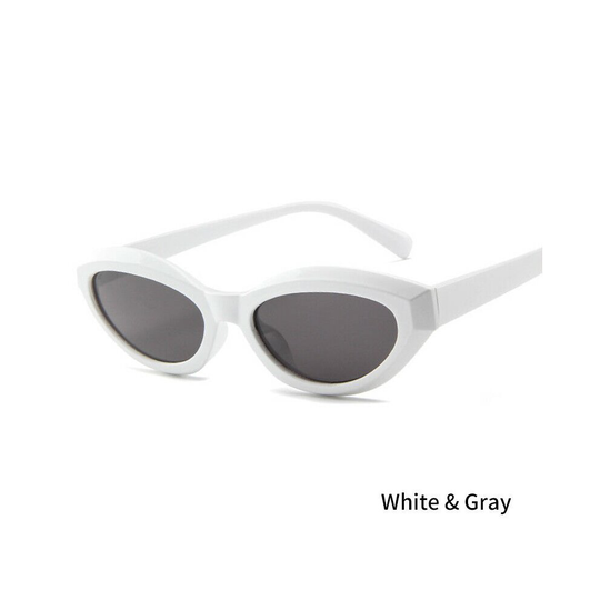 (White&Gray) Retro Vintage Small Frame Oval Sunglasses UV400