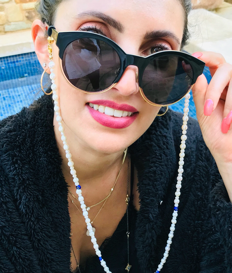 Eyeglass Chain, Sunglass Gorgeous Cultured Pearl Eyeglass Women's Mask Or Necklace