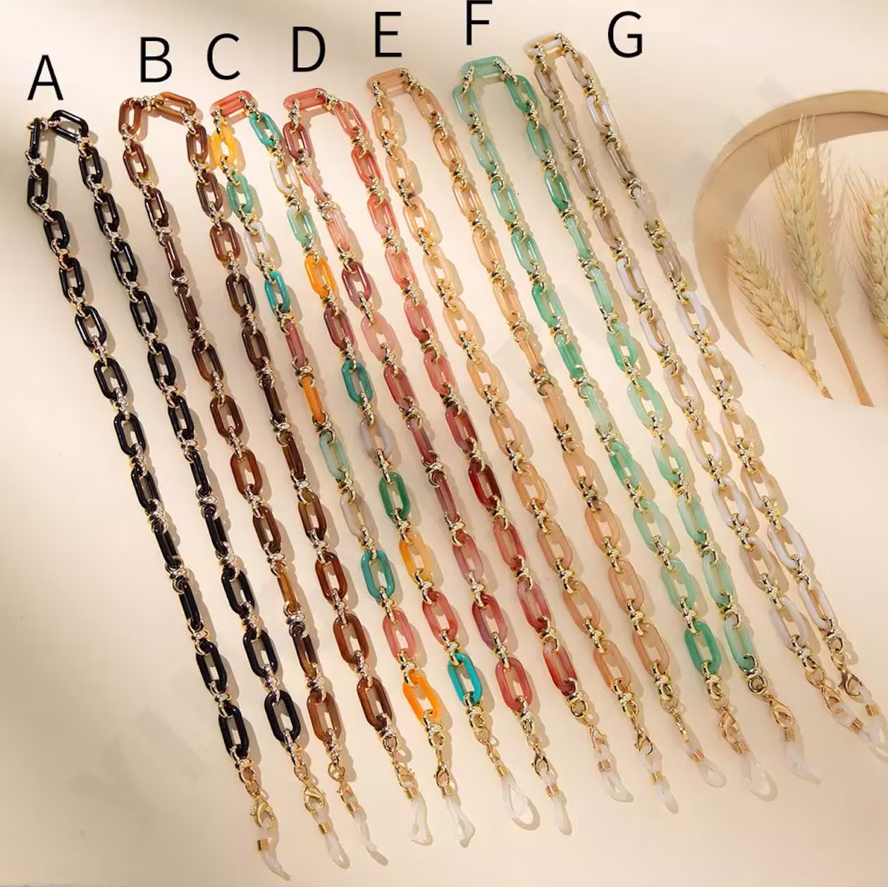 Retro Sunglasses/Face Mask Chain Holder Necklace - Vintage Y2K Colourful Style Perfect For Parties, Halloween, Festivals, Raves, Cosplay