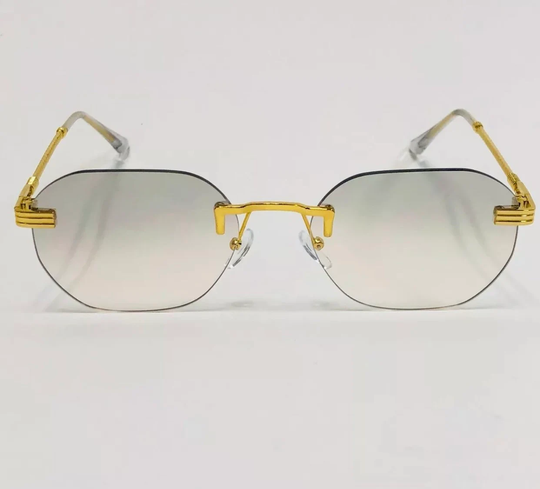 Sunglasses Shades Eyeglasses Classy Hip Hop Nice Rimless Clear Tinted Wood Buff Retro 90S Rapper Gangster