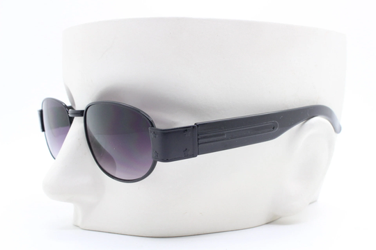 90S Vintage Low Profile Sunglasses. Black Rectangular Frame With Thick Black Arms & Graduated Lenses. Unused Bnwt