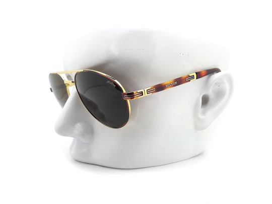 Vintage Hilton 927 C077 Aviator Sunglasses // Made in Italy 1980S New Old Stock Gold Plated