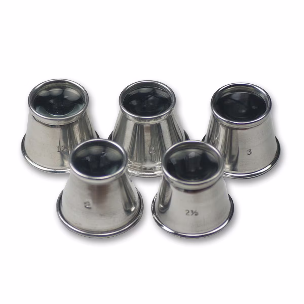 Aluminium Loupe Eyeglass Set Of 5 Different Strengths Watchmakers Repairs Tool