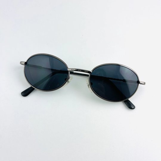 Authentic Vintage 2000S Silver Metal Oval Sunglasses