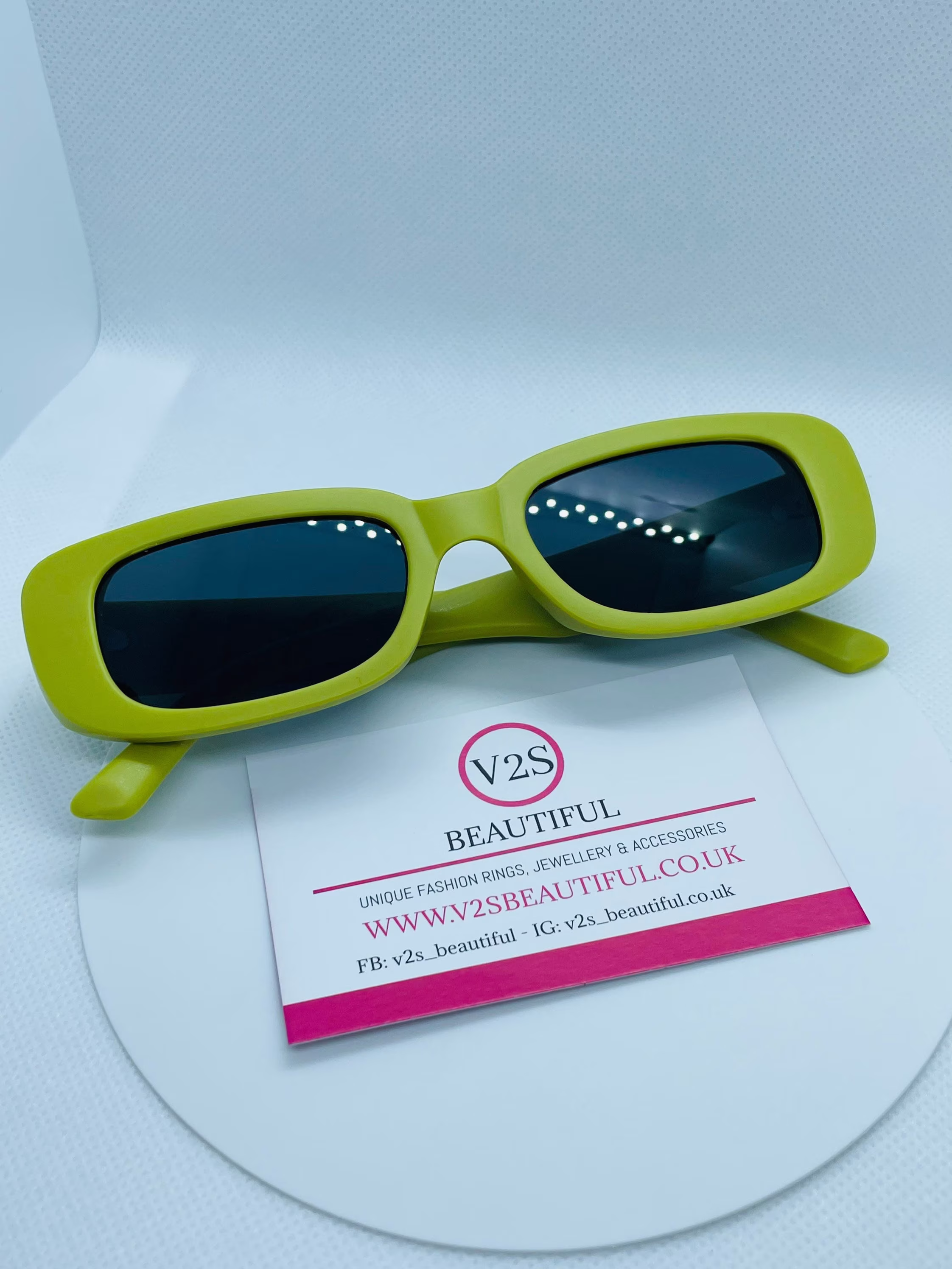 Green Sunglasses, Vintage Retro Y2K Rectangular Oval Sunglasses - Festivals Raves Party 90S, 00S