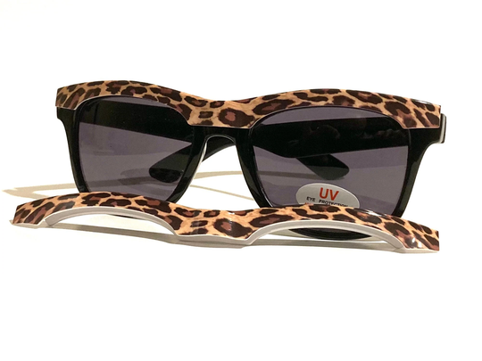 Leopard Unique Product Is A Great Gift Idea. Snaps On To Wayfarer Style Sunglasses