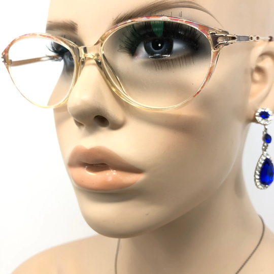Vintage Dunelm Eyeglasses Glasses Frame Clear Pink Oval Used Eyeglass Frames Retro