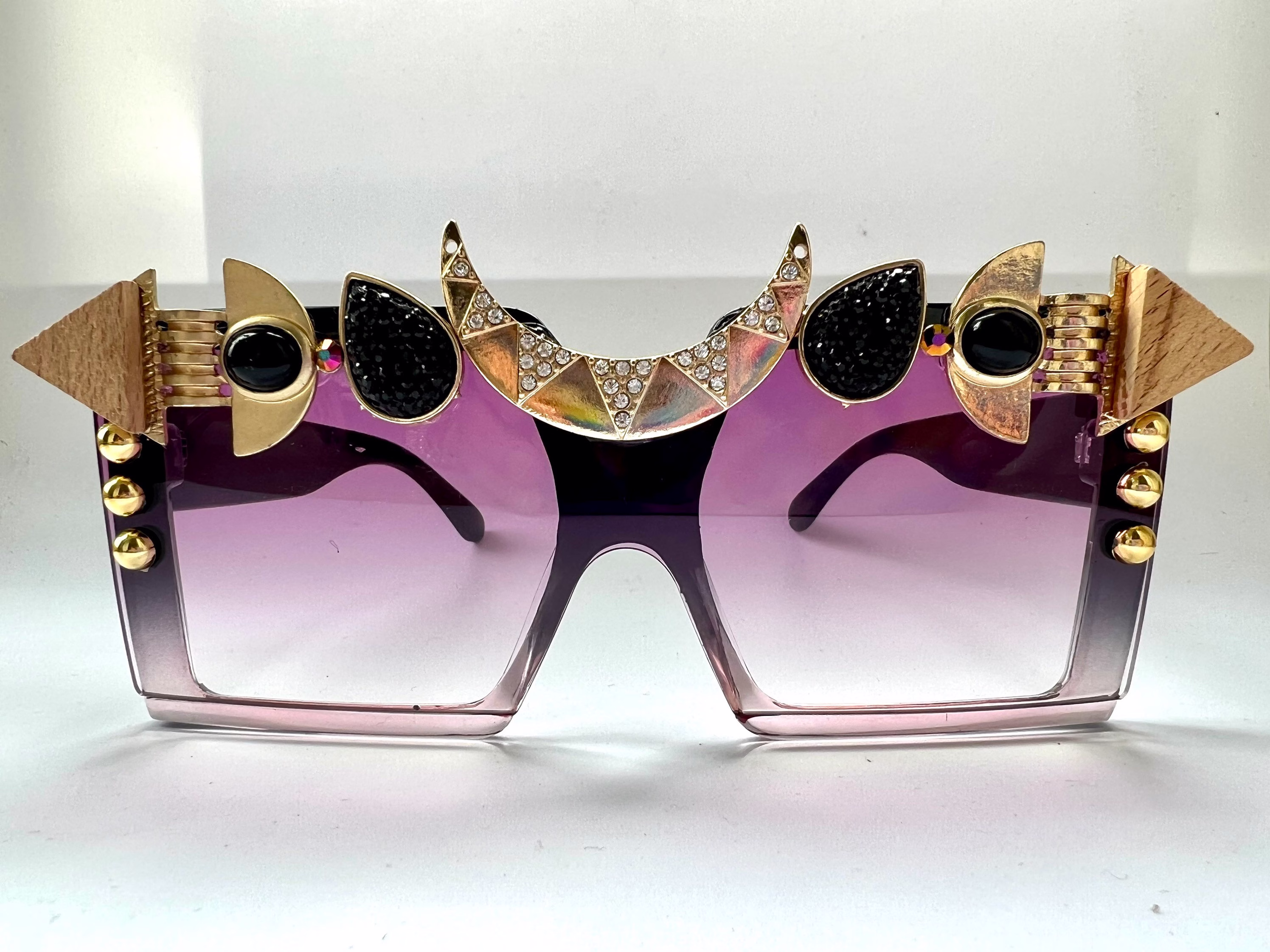 Unisex Oversized Purple Statement Sunglasses