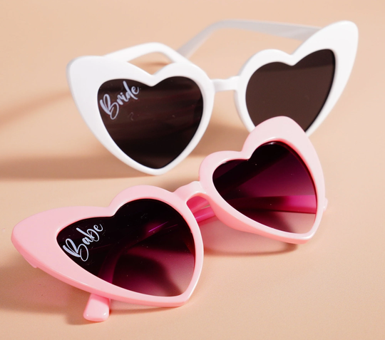 Bachelorette Party Sunglasses Heart Babe & Bride Beach Favors Bridal Shower Bridesmaids Proposal