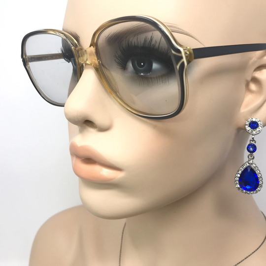 Vintage Ladies Eyeglasses Glasses Frame Clear Grey Square Used Eyeglass Frames Retro