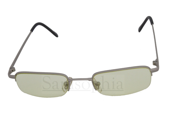 Yellow High Quality Sunglasses Tinted Rectangle Lens & Silver Rimless Frame. Uv400 Protection. Smcl041