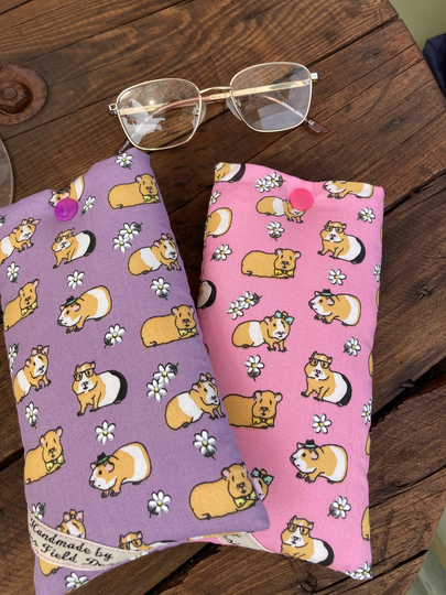 Guinea Pig Padded Glasses Case/ Sunglasses Case/ Cavy Lovers Gifts/ Animal Soft Glasses Childrens