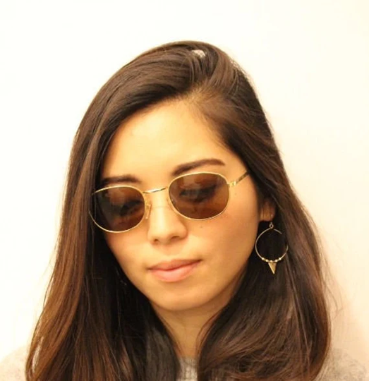 90S Vintage Metal Sunglasses. Gold Slim Oval Minimal Frame With Brown Lenses. Bnwt. Unused Nos