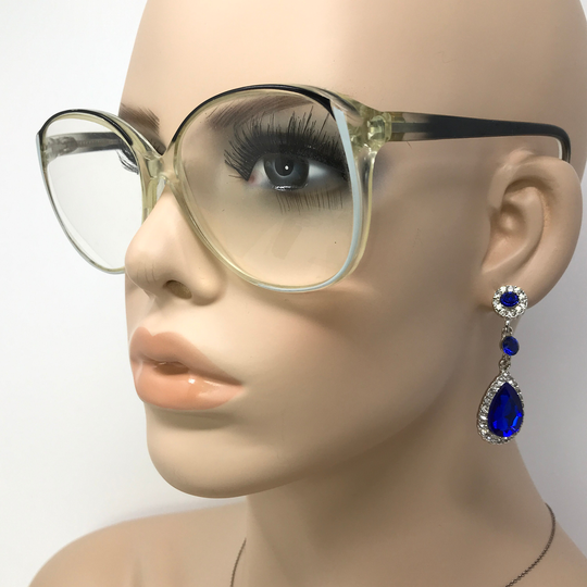 Vintage Piave Eyeglasses Glasses Frame Clear Black Square Used Eyeglass Frames Retro 1960's