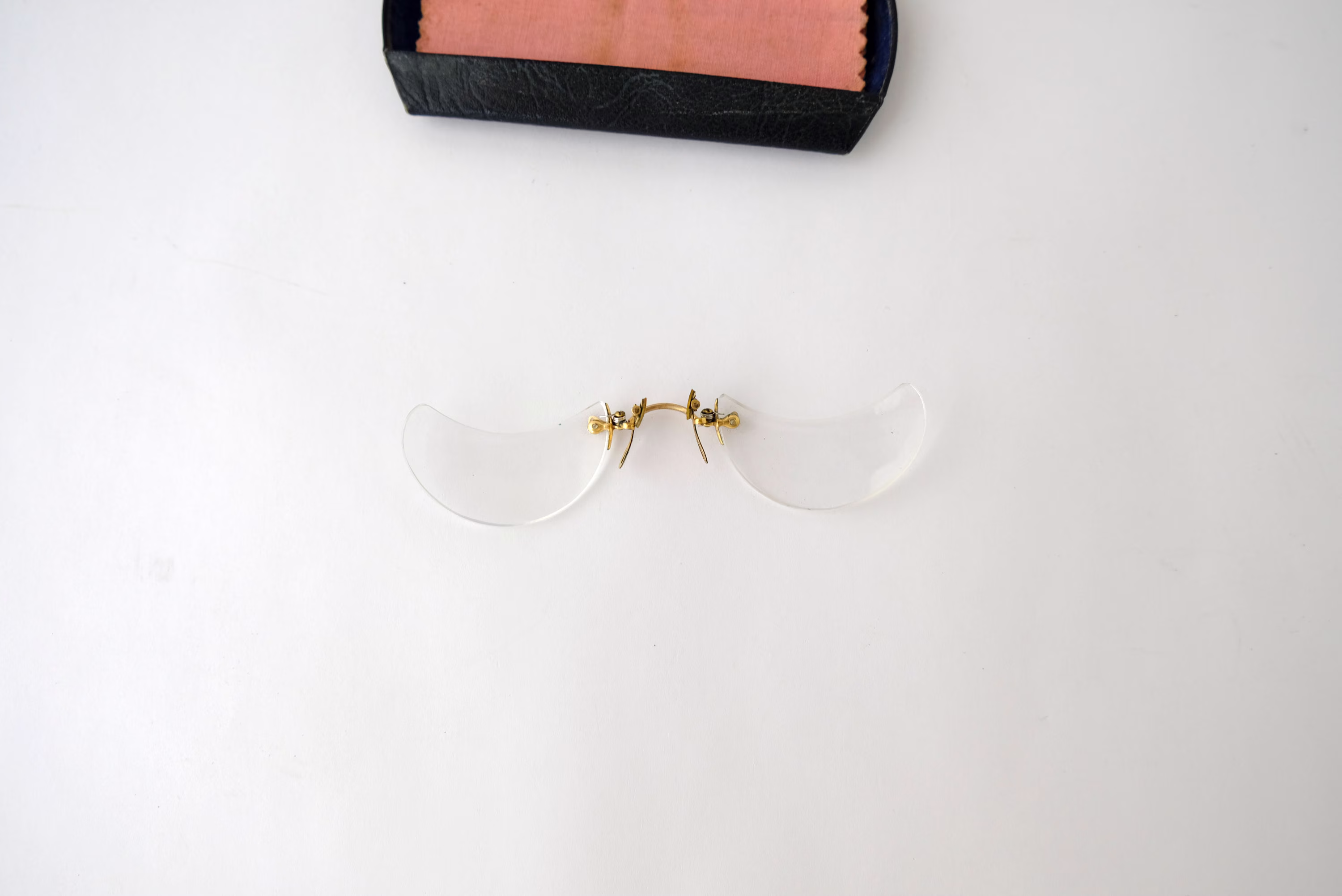 Antique Eyeglasses, Pince Nez Crescent, Costume Prop