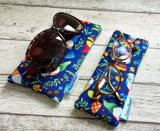 Gardening Gnomes Glasses Case, Unique Sunglasses Pouch, Cushioned Specs Bag, Outdoor Accessories, Summer Gift For Her