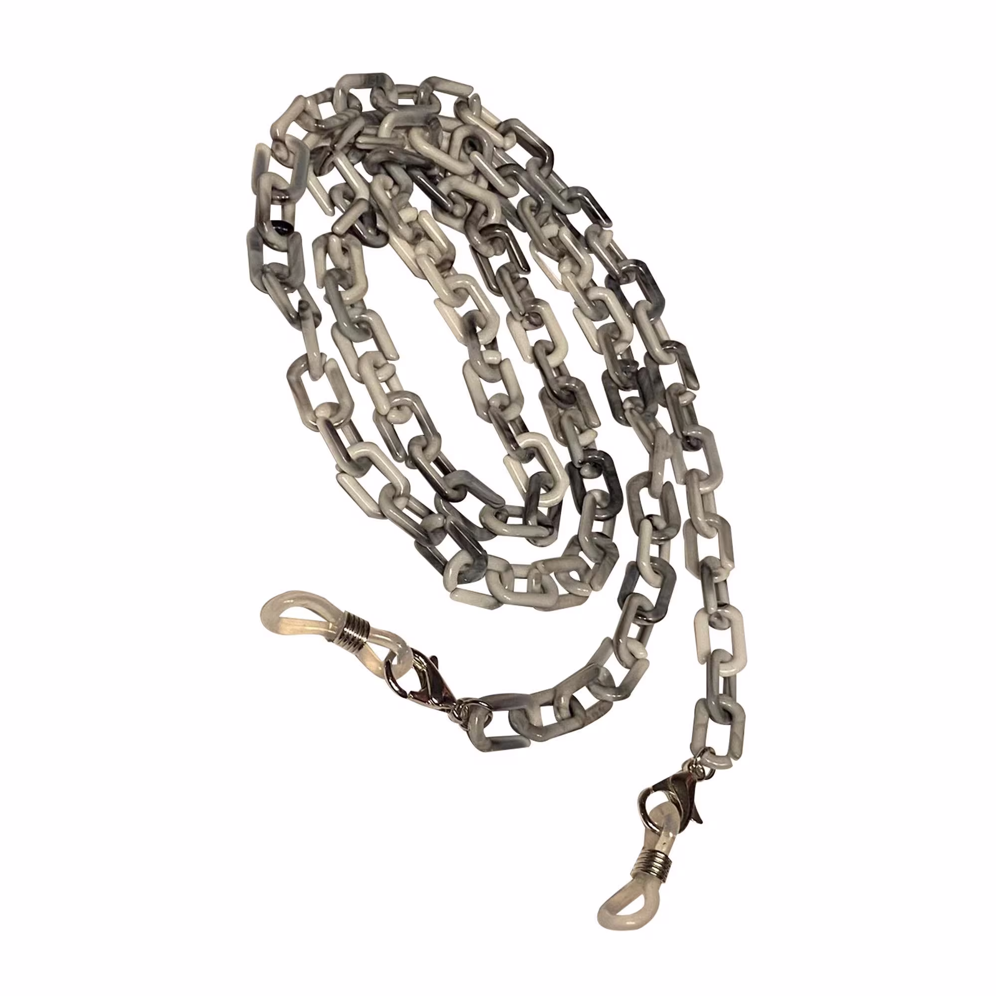 Greys & White Acrylic Lightweight Cable Link Glasses/Sunglasses Spectacle Chain Strap Holder Chunky Look