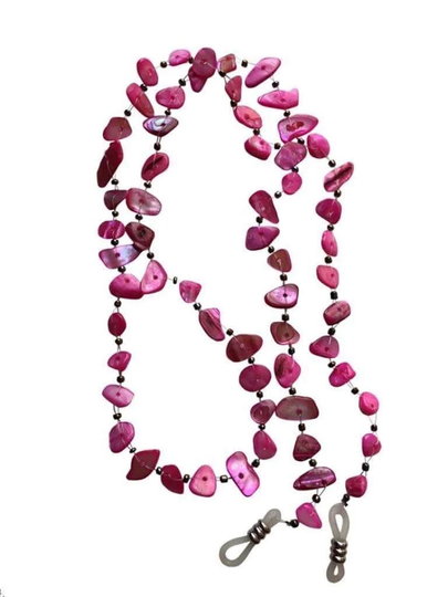Pink Real Shell Beads Beaded Glasses/Sunglasses Chain Strap