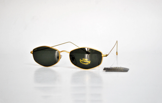 Matrix Rhombus Small Sunglasses Oval Sun Glasses Vintage Retro Eye Wear 90S Gold Y2K Club Unisex Steampunk Futuristic Black Lens