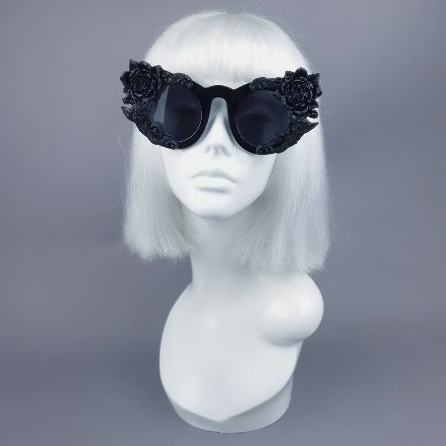 Black Roses, Cherub & Filigree Sunglasses "Rosangela