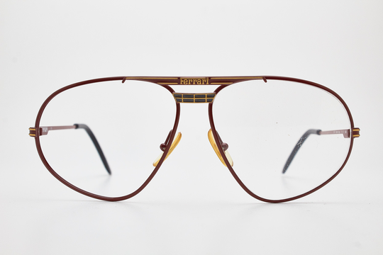 Vintage Man Eyewear Ferrari F12 580 60-13 135 Red Tone Oversize Classic Metal Woman Glasses Aviator Sport Frame Unisex Sunglasses Retro 80