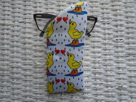 Fun Duck Fabric Glasses Case Lined & Padded Cases Gift Idea Xmas Birthday
