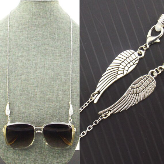 Silver Wings Face Mask Lanyard Women | Eyeglass Chain Sunglasses Holder Necklace For Glasses