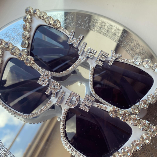 Bride To Be Sunglasses, Wifey Hen Party Rhinestone Glasses